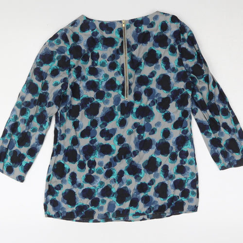 Boden Women's Blue Floral 3/4 Sleeve Blouse, Size 8