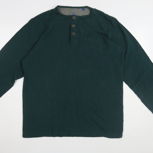 Old Salt Men's Green L Henley Long Sleeve T-Shirt