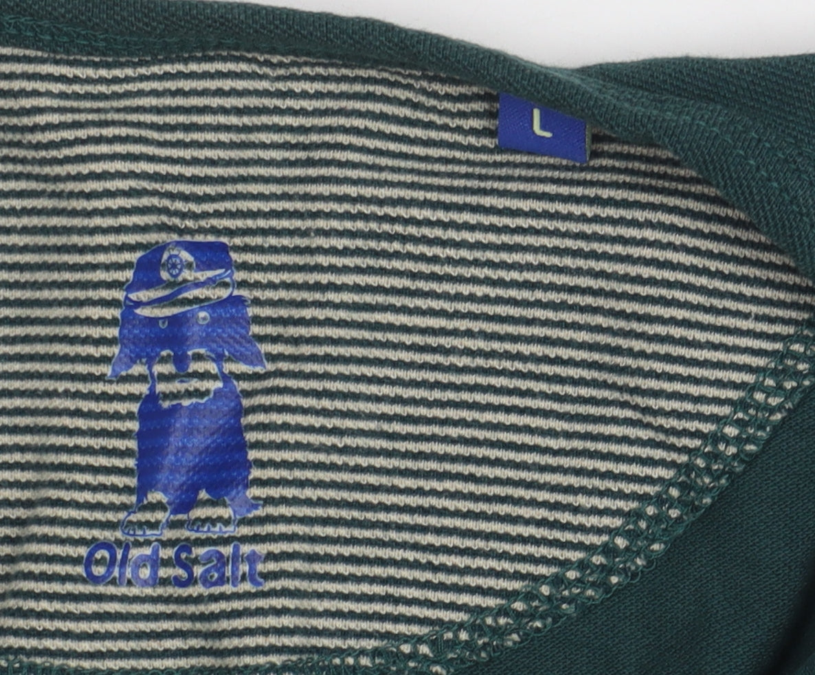 Old Salt Men's Green L Henley Long Sleeve T-Shirt