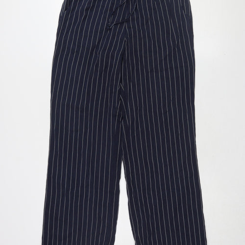 Blue Illusion Women's XS Blue Striped Wide-Leg Trousers