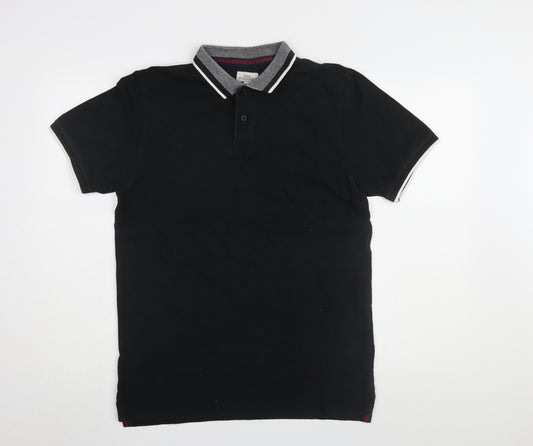 Next Men's Black Polo Shirt M Short Sleeve Collared