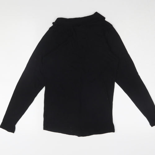 Wrap London Women's Black Button-Up Long Sleeve Top
