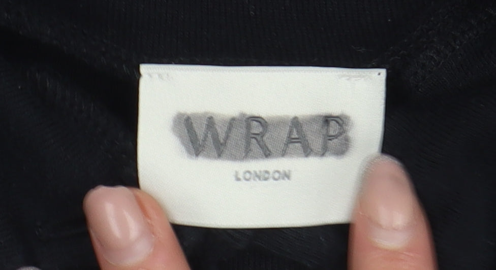 Wrap London Women's Black Button-Up Long Sleeve Top