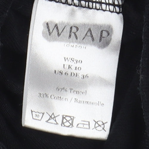 Wrap London Women's Black Button-Up Long Sleeve Top