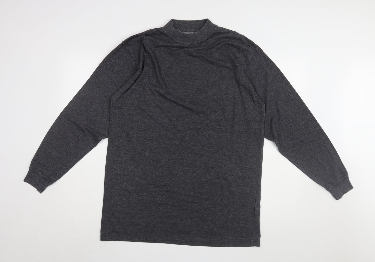 Petroleum Men's Grey Mock Neck T-Shirt Size L