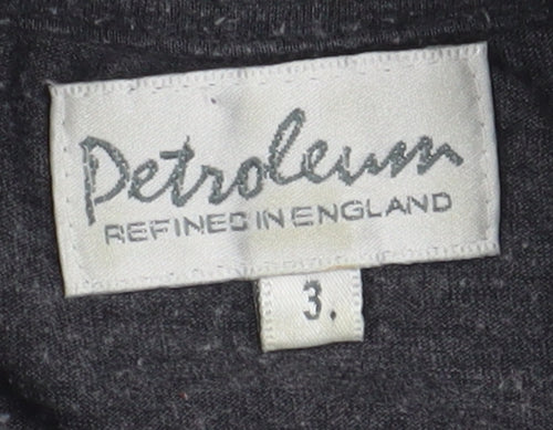 Petroleum Men's Grey Mock Neck T-Shirt Size L