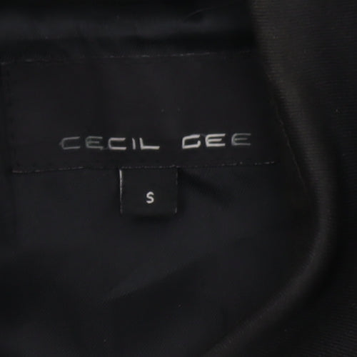Cecil Gee Men's Black S Trench Coat Belted Long Cotton