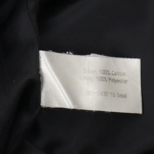 Cecil Gee Men's Black S Trench Coat Belted Long Cotton
