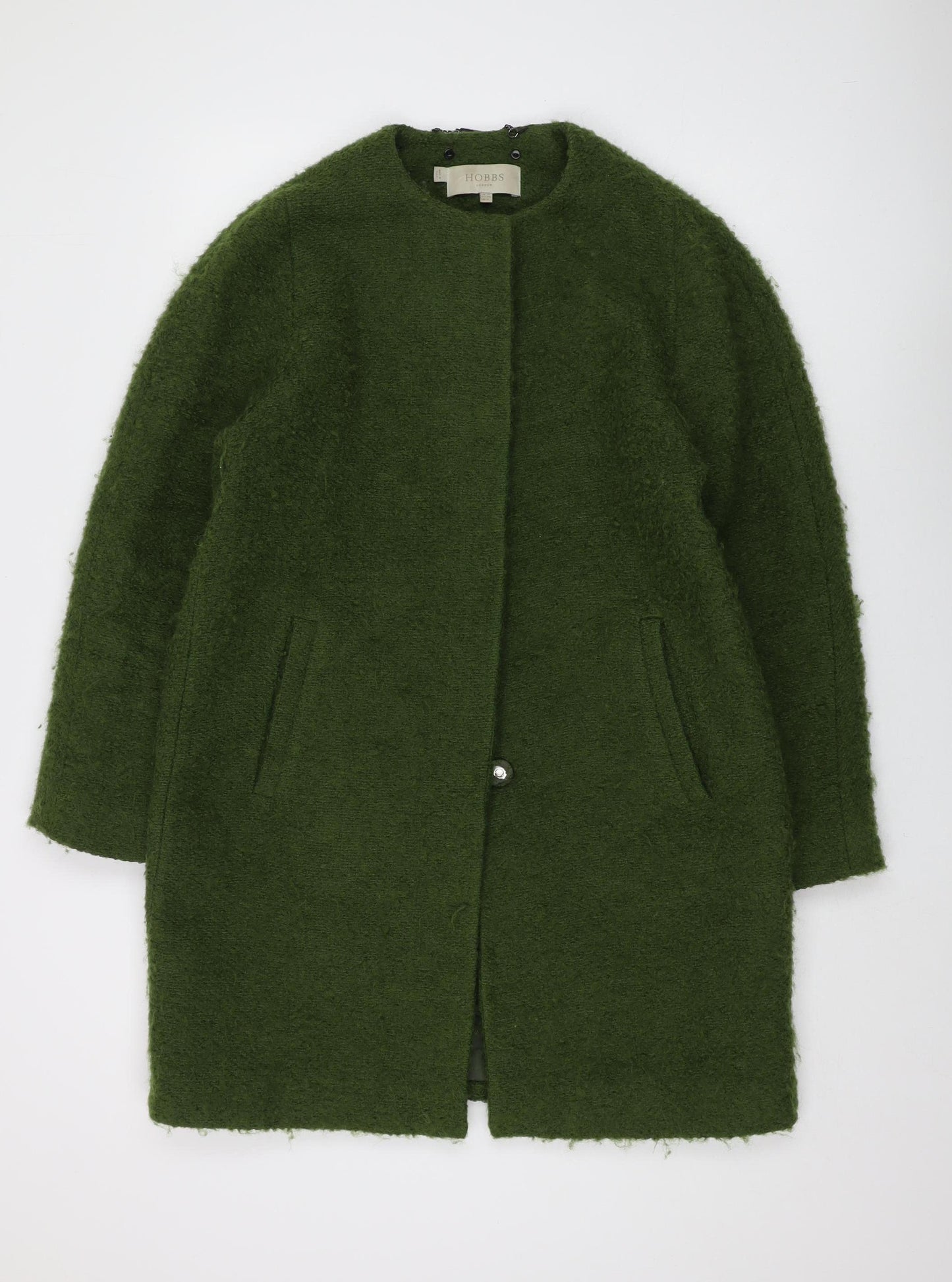 Hobbs Women's Green Wool Blend Coat Size 10