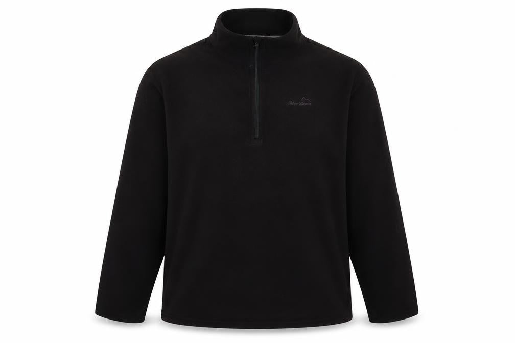 Front view of Peter Storm Men's Black XL Fleece Sweatshirt 1/2 Zip