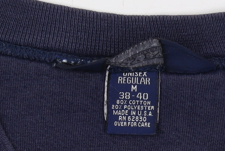 Lands' End Blue Pullover Sweatshirt Unisex M Regular Fit