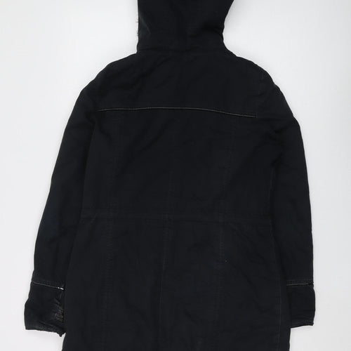 Brave Soul Women's Black Parka Jacket Size 10, Hooded