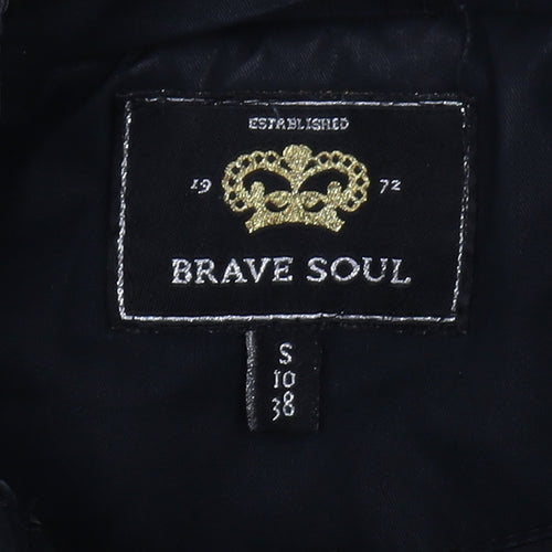 Brave Soul Women's Black Parka Jacket Size 10, Hooded