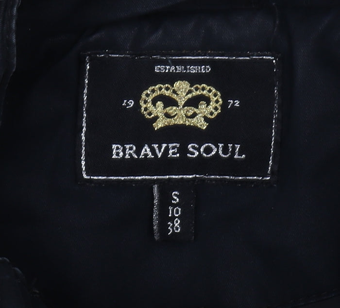 Brave Soul Women's Black Parka Jacket Size 10, Hooded