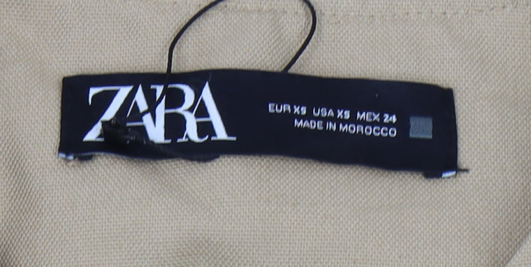 Zara Women's Beige Cropped Jacket Size 8