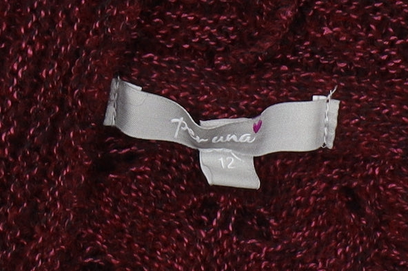 Per Una Women's Red High Neck Cardigan Size 12