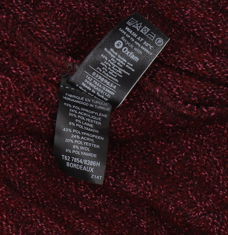 Per Una Women's Red High Neck Cardigan Size 12