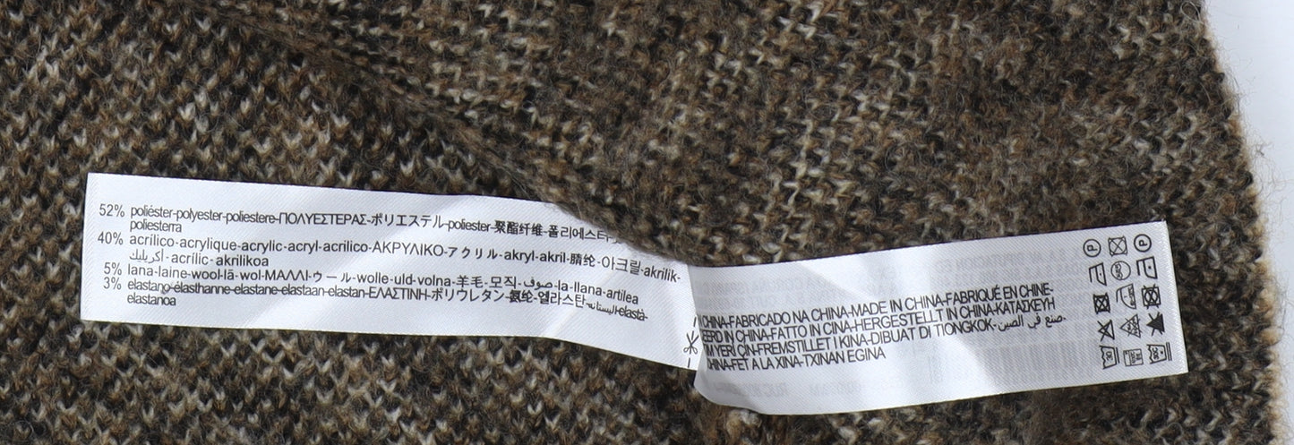 Zara Women's Zebra Print High Neck Jumper M