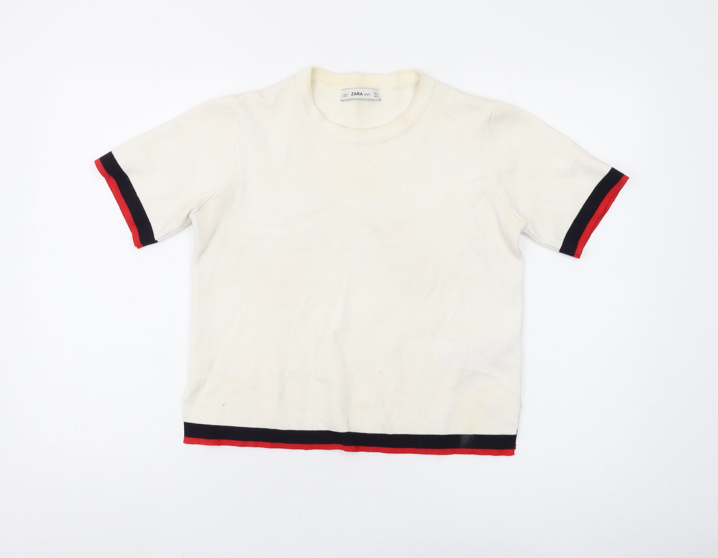 Zara Women's Ivory Pullover Jumper Size 12 Knit