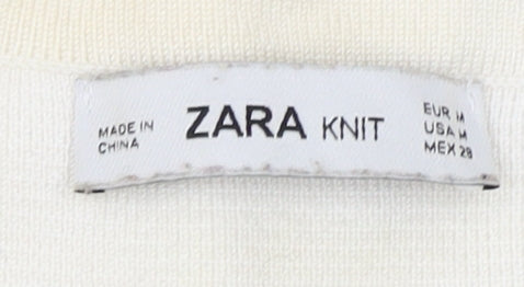 Zara Women's Ivory Pullover Jumper Size 12 Knit