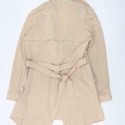 Next Women's Beige Belted Mid-Length Coat Size 10
