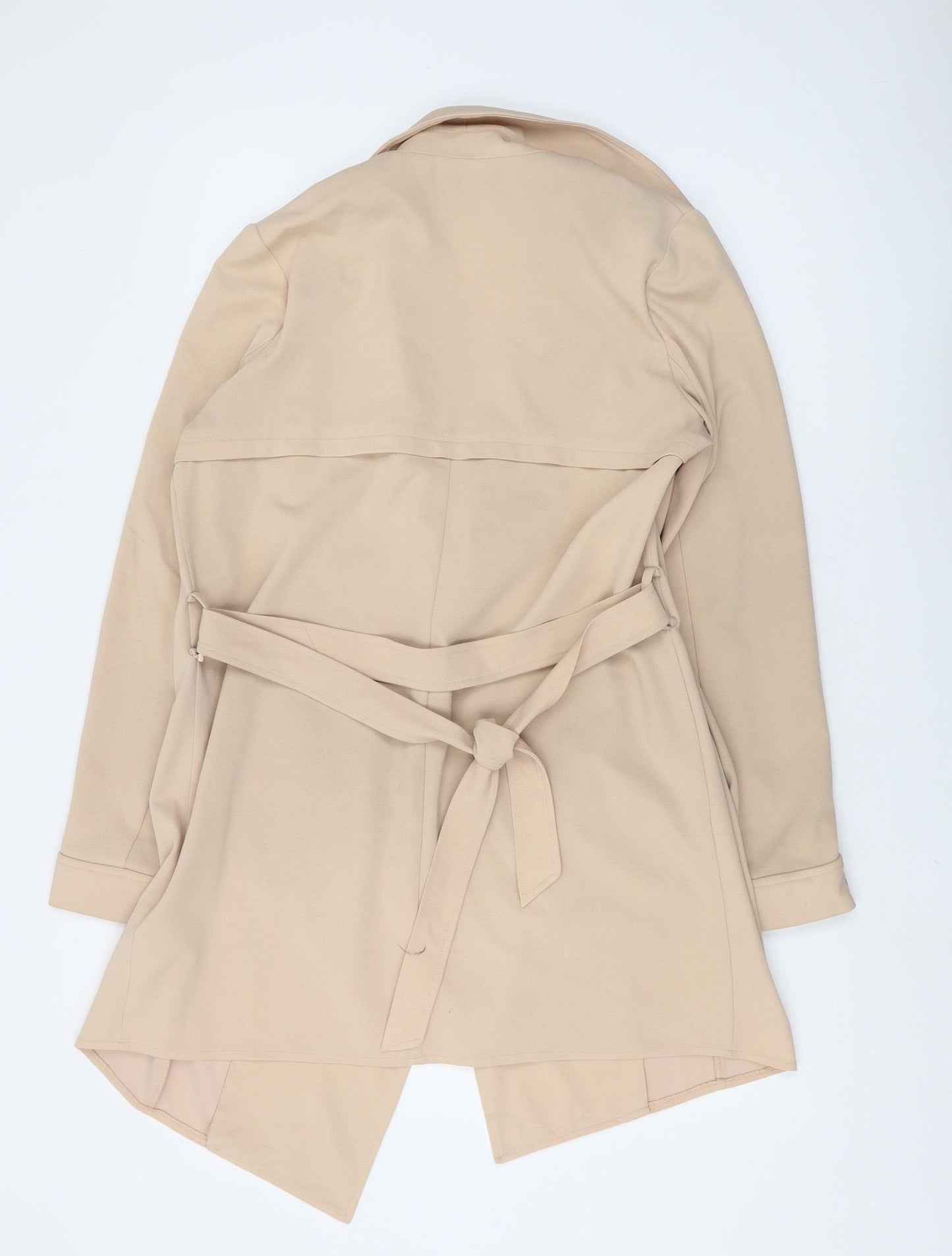 Next Women's Beige Belted Mid-Length Coat Size 10