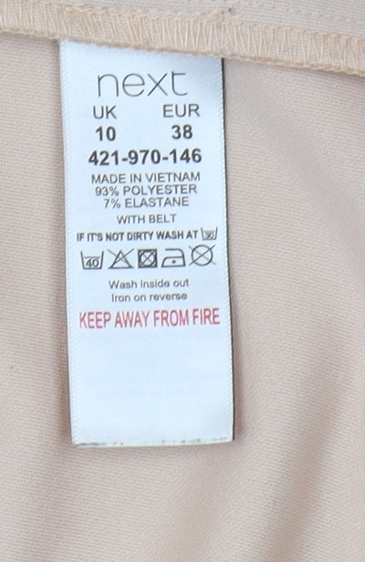 Next Women's Beige Belted Mid-Length Coat Size 10