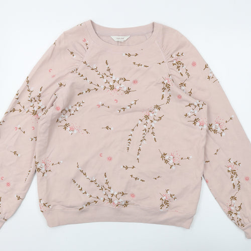 Per Una Women's Pink Embroidered Floral Sweatshirt Size 14