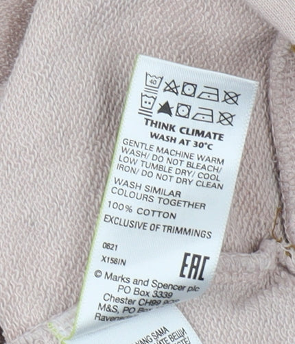 Per Una Women's Pink Embroidered Floral Sweatshirt Size 14