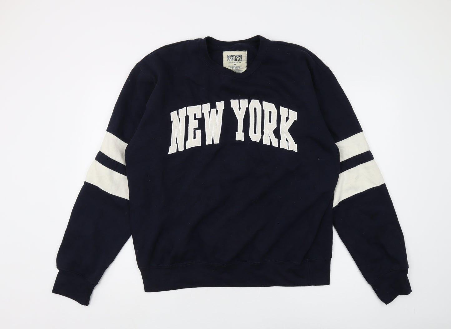 New York Popular Men’s Blue XL Graphic Pullover Sweatshirt