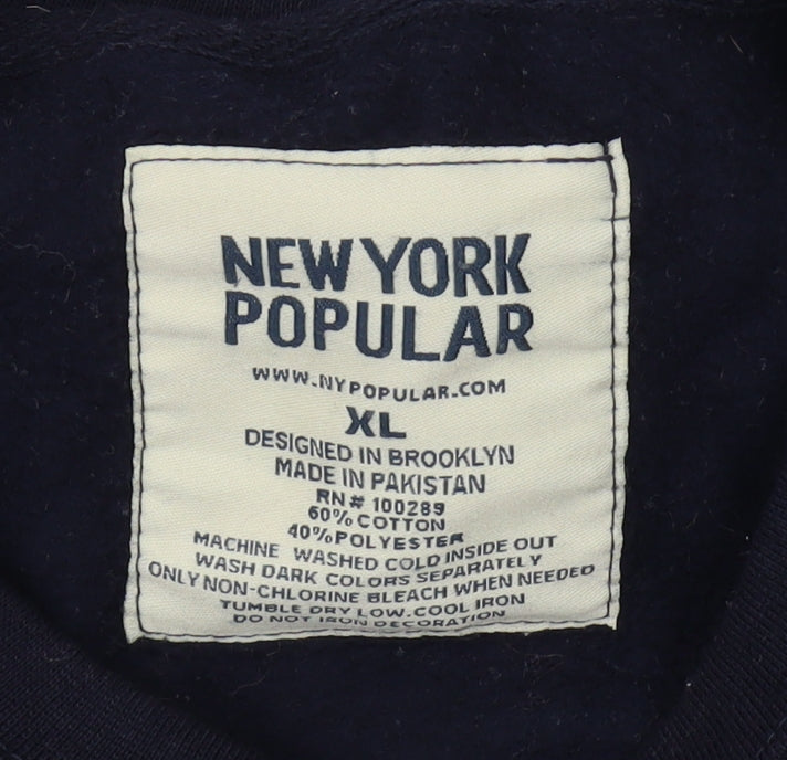 New York Popular Men’s Blue XL Graphic Pullover Sweatshirt