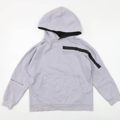 Zara Boys Grey Pullover Hoodie, Size 9 Years, Graphic Print