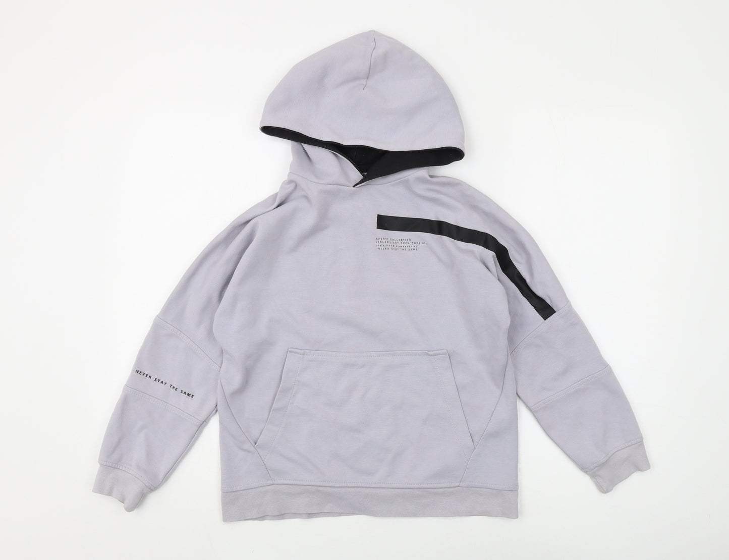 Zara Boys Grey Pullover Hoodie, Size 9 Years, Graphic Print