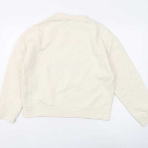 H&M Women’s Ivory XS Pullover Sweatshirt Button Accents