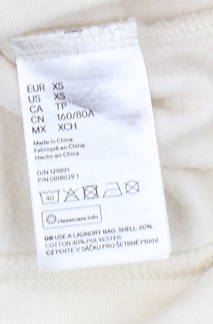 H&M Women’s Ivory XS Pullover Sweatshirt Button Accents