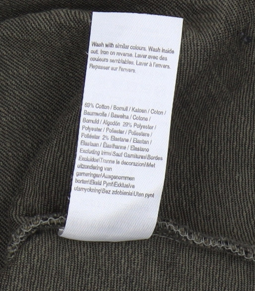 River Island Men's Green Full Zip Collared Sweatshirt L