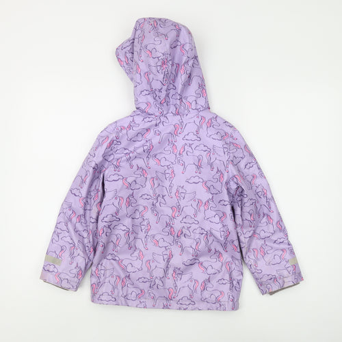 Marks and Spencer Girls Purple Unicorn Hooded Jacket 6-7 Years