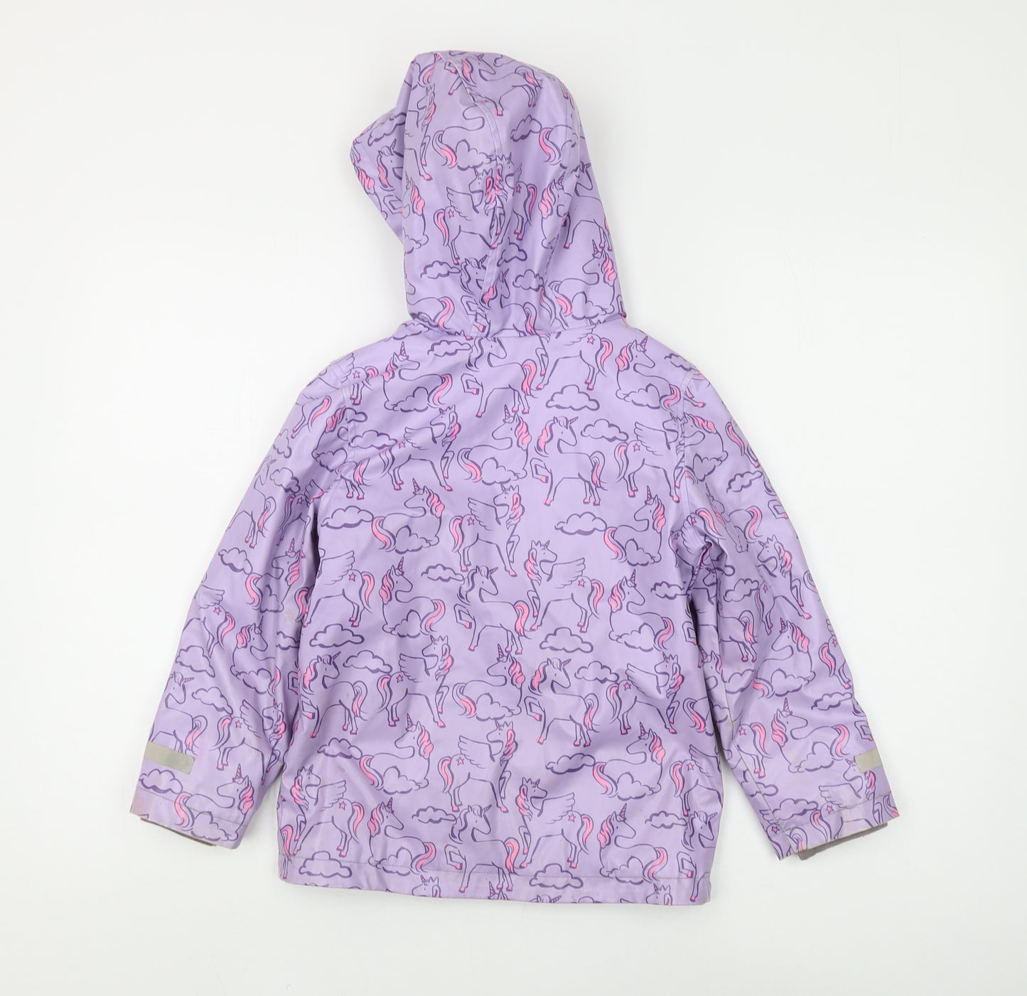 Marks and Spencer Girls Purple Unicorn Hooded Jacket 6-7 Years