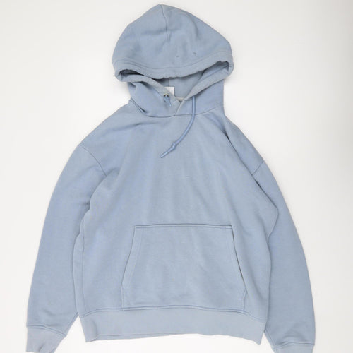 Zara Men's Blue Pullover Hoodie, Size M, Autumn Style