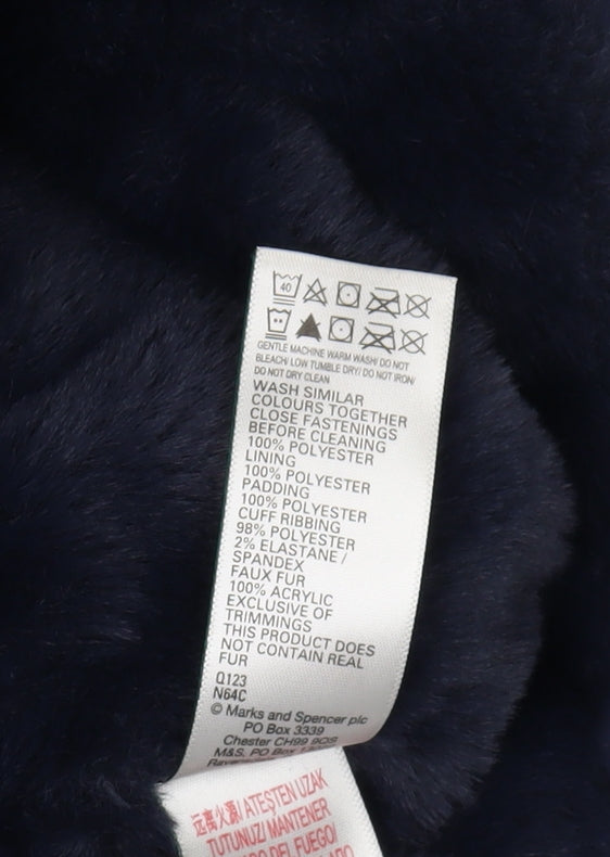 Marks and Spencer Girls Blue Puffer Jacket 4-5 Years