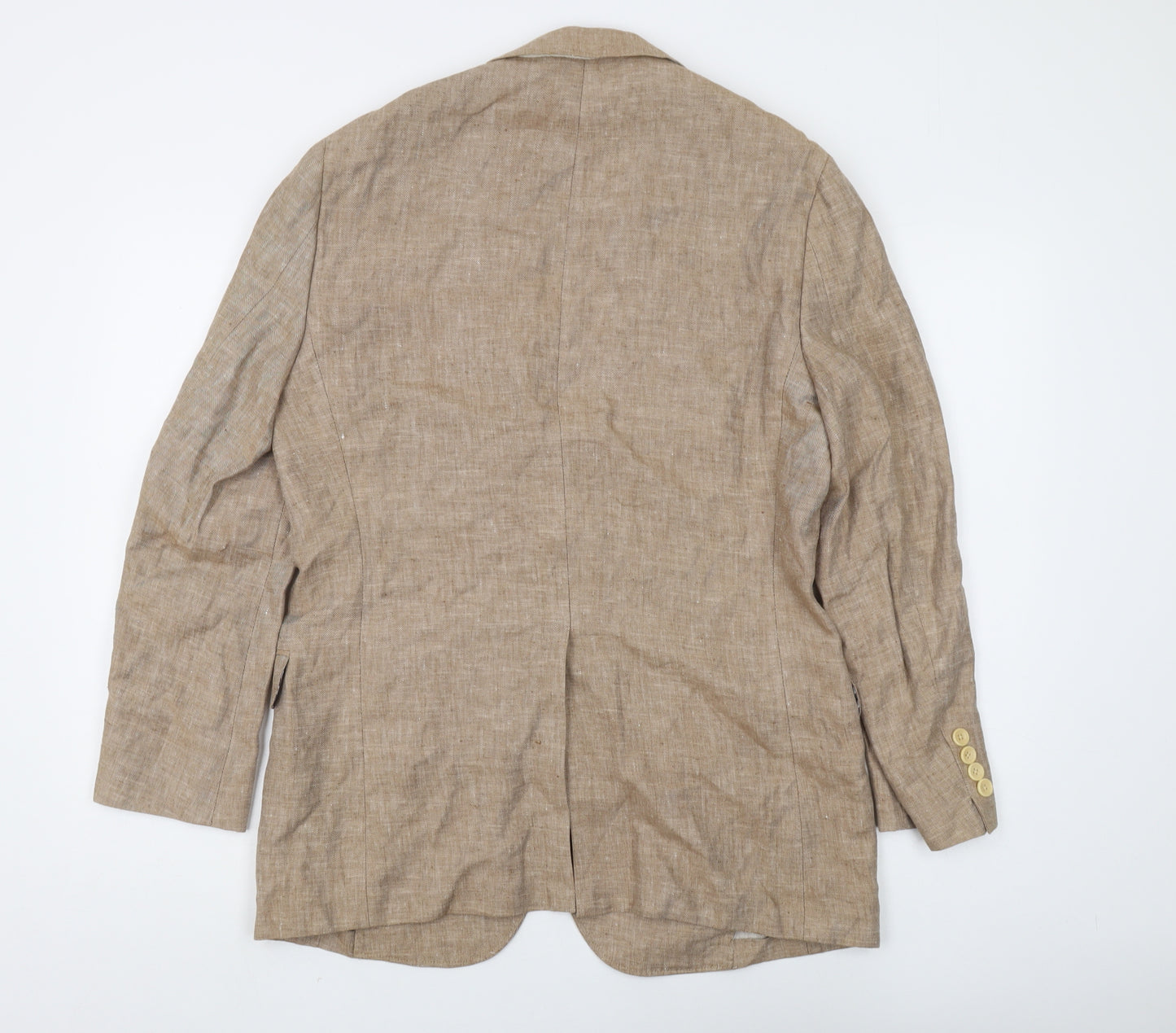 Brooks Brothers Men's Beige Linen Blazer, 38R, Casual Summer
