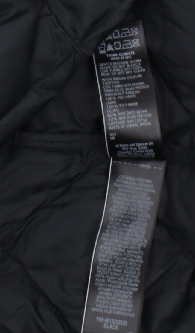Marks and Spencer Women's Black Puffer Jacket Size 14
