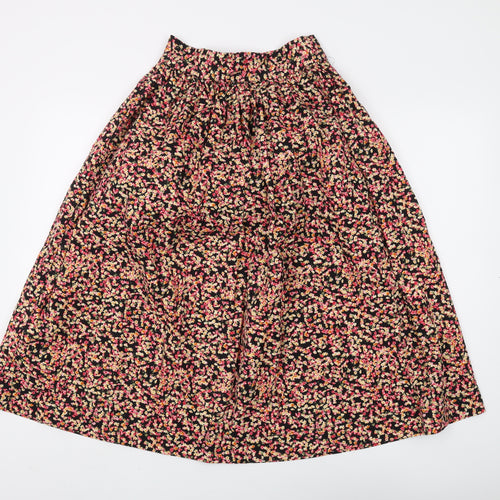 H&M Women's Multicoloured Floral A-Line Midi Skirt, Size 6