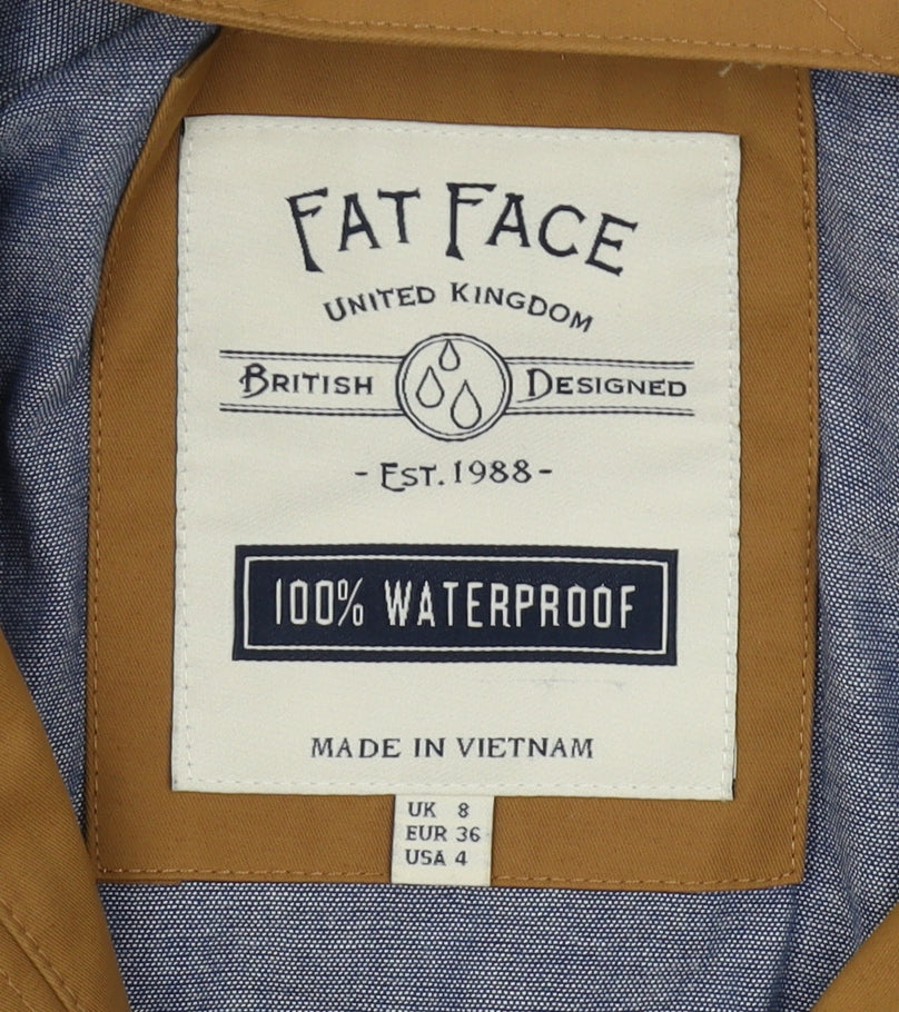 Fat Face Women's Brown Waterproof Hooded Rain Coat