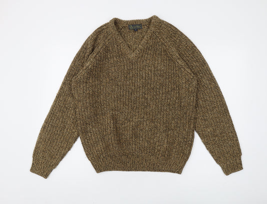 P.G. Field Men's Brown Chunky Knit V-Neck Jumper