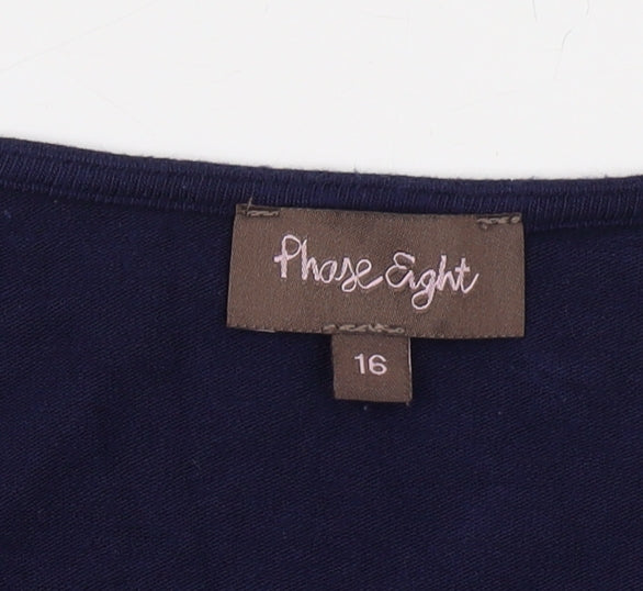 Phase Eight Women's Blue Wrap Blouse - Size 16