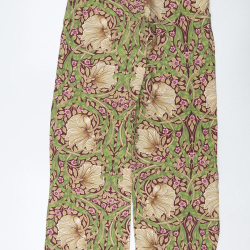 H&M Women's Multicoloured Floral Trousers Size 8