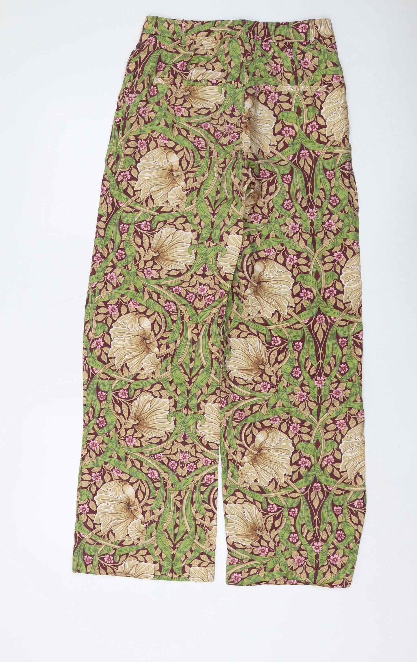 H&M Women's Multicoloured Floral Trousers Size 8