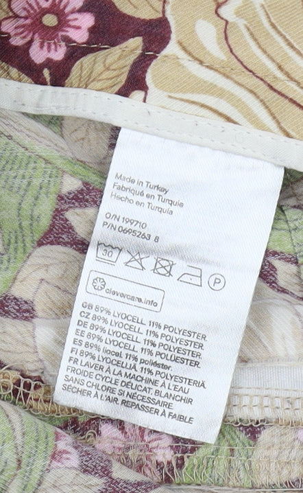 H&M Women's Multicoloured Floral Trousers Size 8