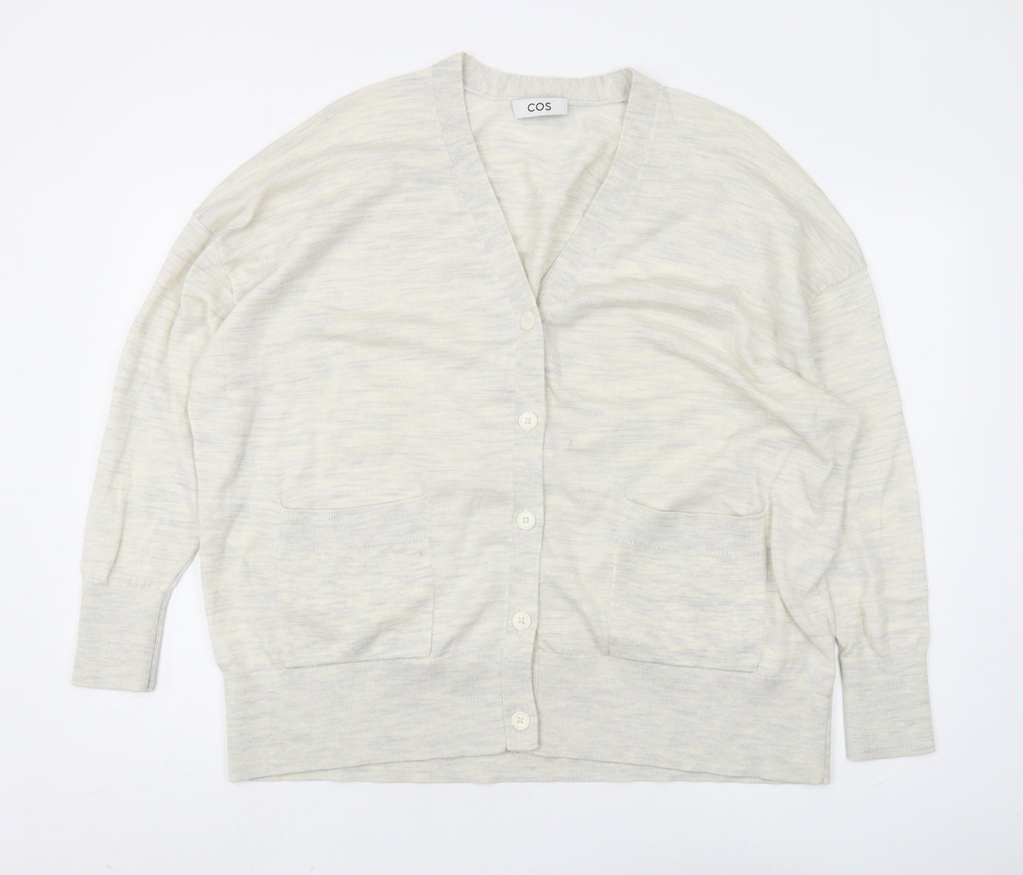 COS Women's Ivory Cardigan Long Sleeve Wool Knit S